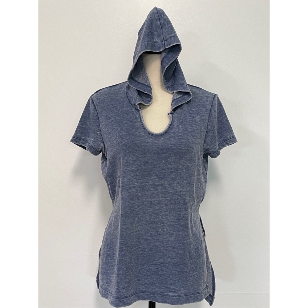 Alternative Apparel Short Sleeve Hoodie Blue Size S